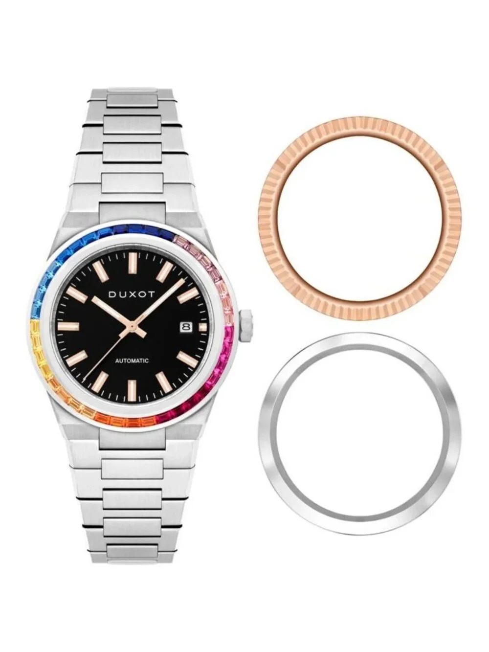 NWT Duxot Alicante Rainbow Black Dial Men's Watch